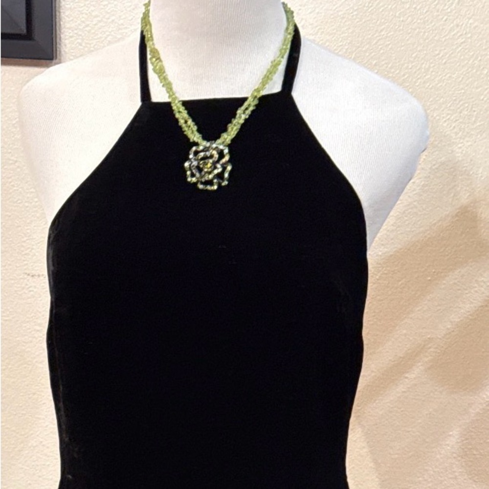 Vintage Black Velvet Halter Dress